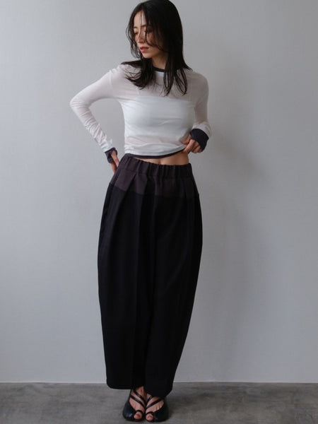 Bicolor curve pants【日本製】≪手洗い可能≫