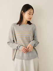 ラメボーダーウォッシャブルコクーンニット≪洗濯機で洗える≫