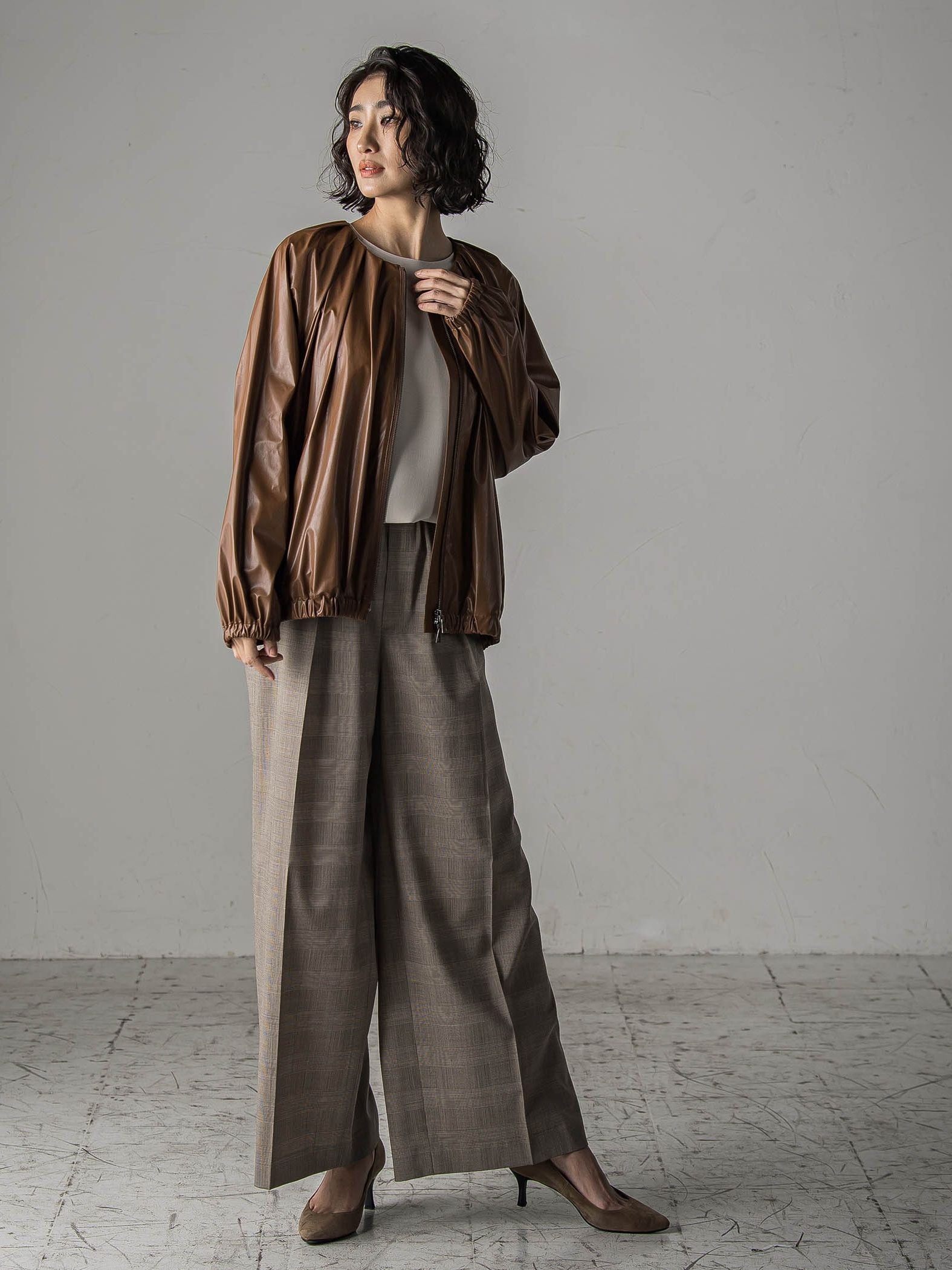 フェイクレザーブルゾン≪手洗い可能≫