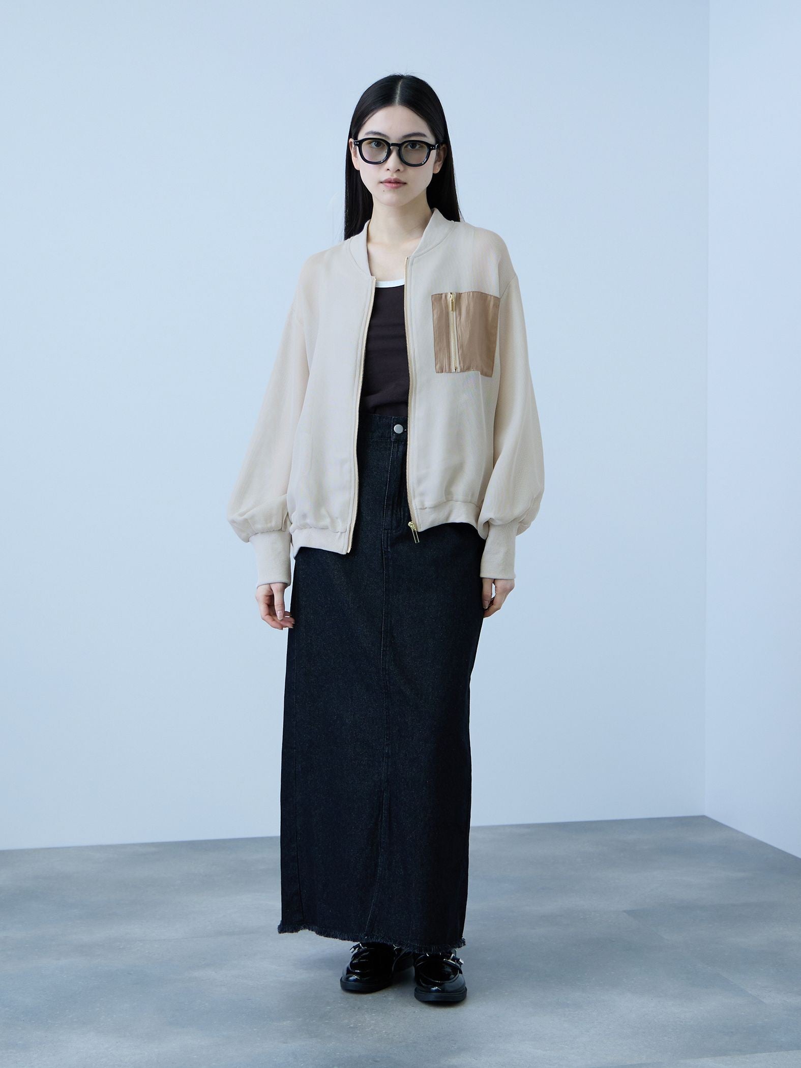 【大人の抜け感】メッシュブルゾン