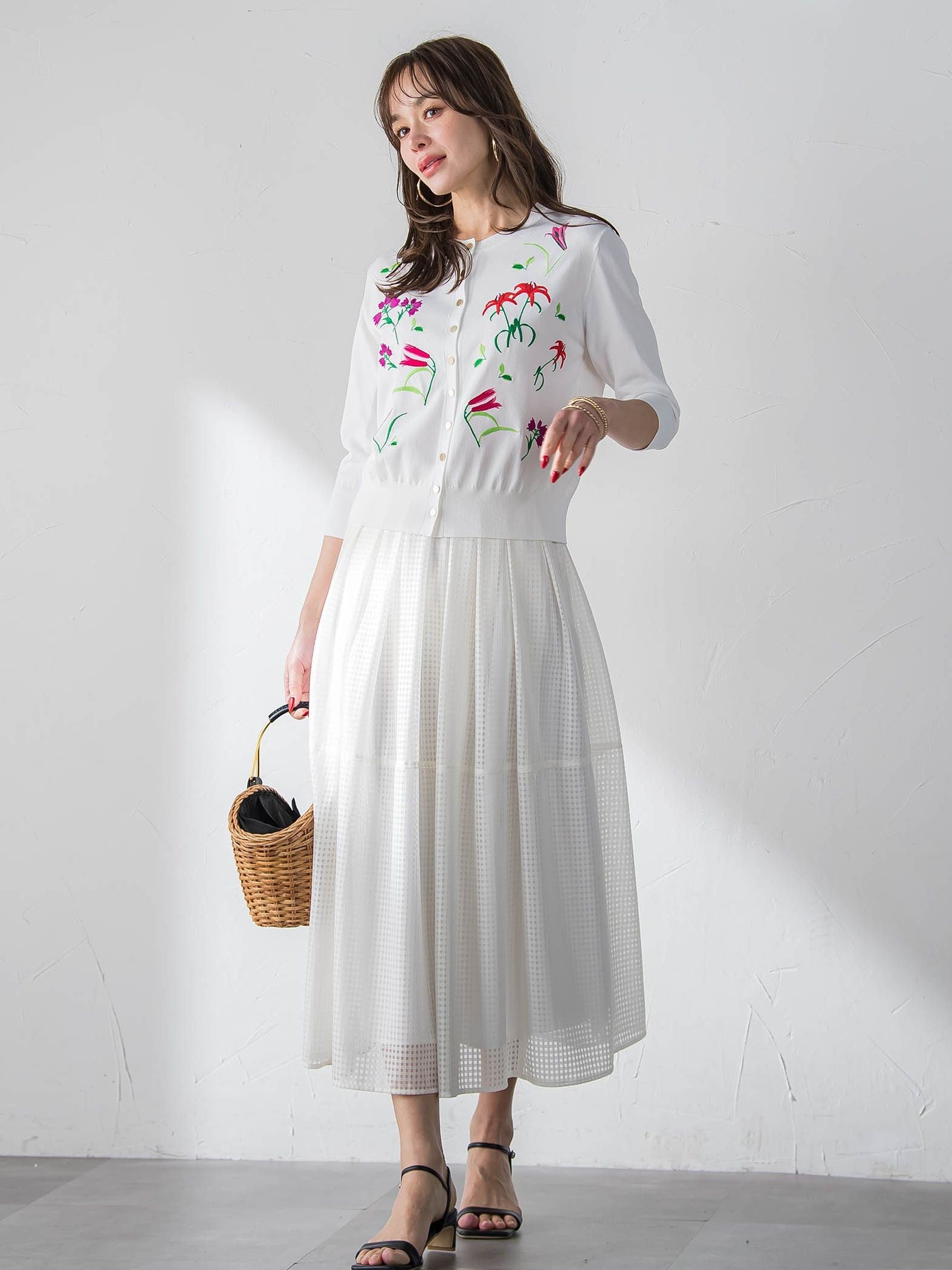 ラッセルレースチェックスカート