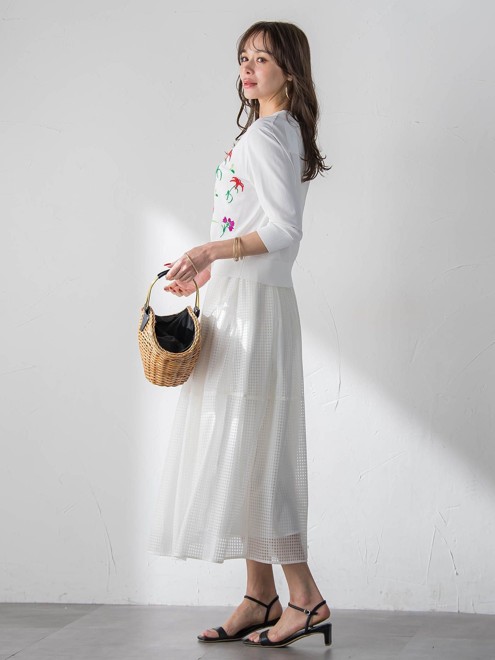 ラッセルレースチェックスカート