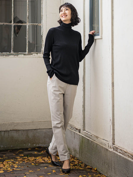 ラメリブタートルニット