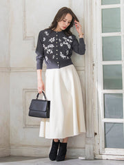 ボタニカルモチーフ刺繍カーディガン