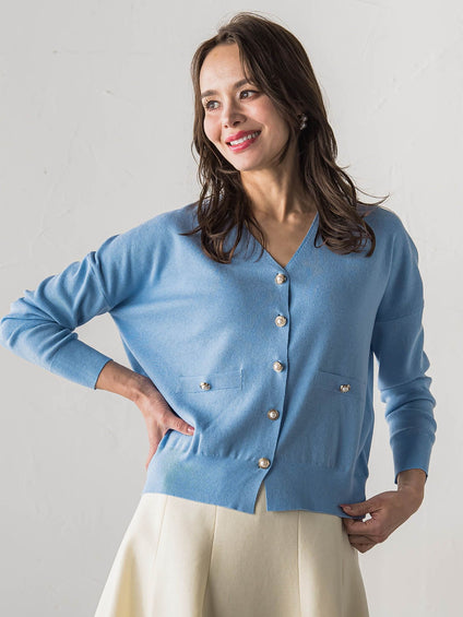 ラメVネックカーディガン