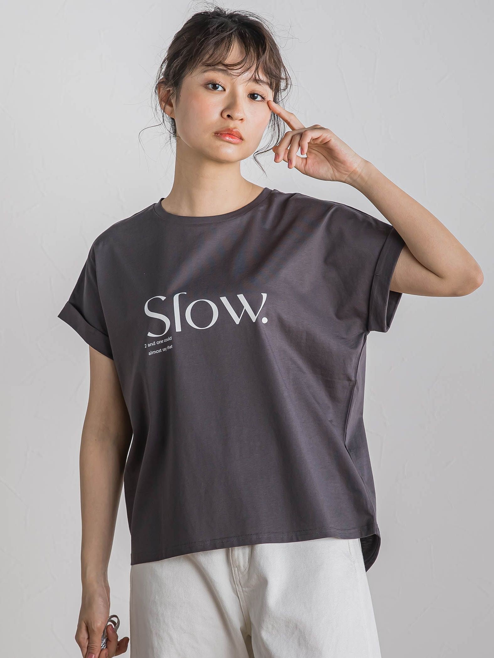 ドライタッチコットンロゴTシャツ≪洗濯機で洗える≫
