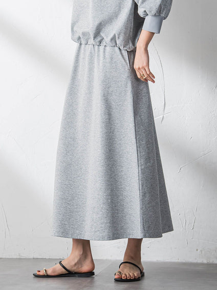 ボートネックドロストヘムスカートセットアップ
