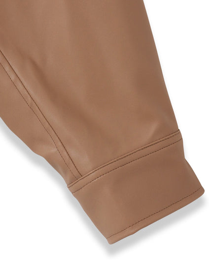 レザーライクブルゾン≪洗濯機で洗える≫