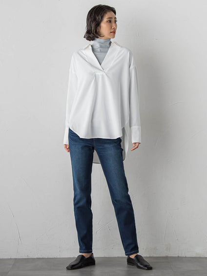 【WEB限定/大きいサイズ】”あたたか美脚”裏起毛デニム