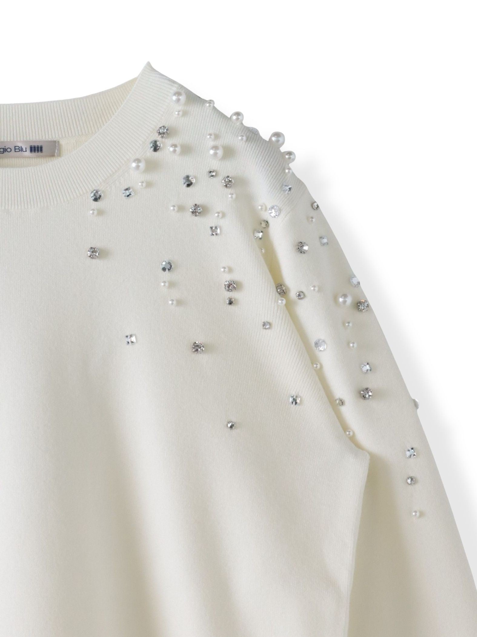 アシメパールビジューニット