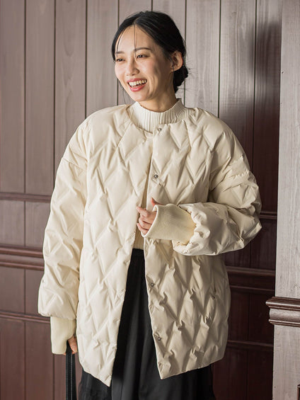 ステッチレスダウンコート