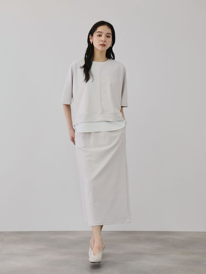 【上下セット】レイヤリードルマントップ×スカート2ピース