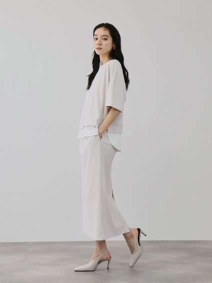 【上下セット】レイヤリードルマントップ×スカート2ピース