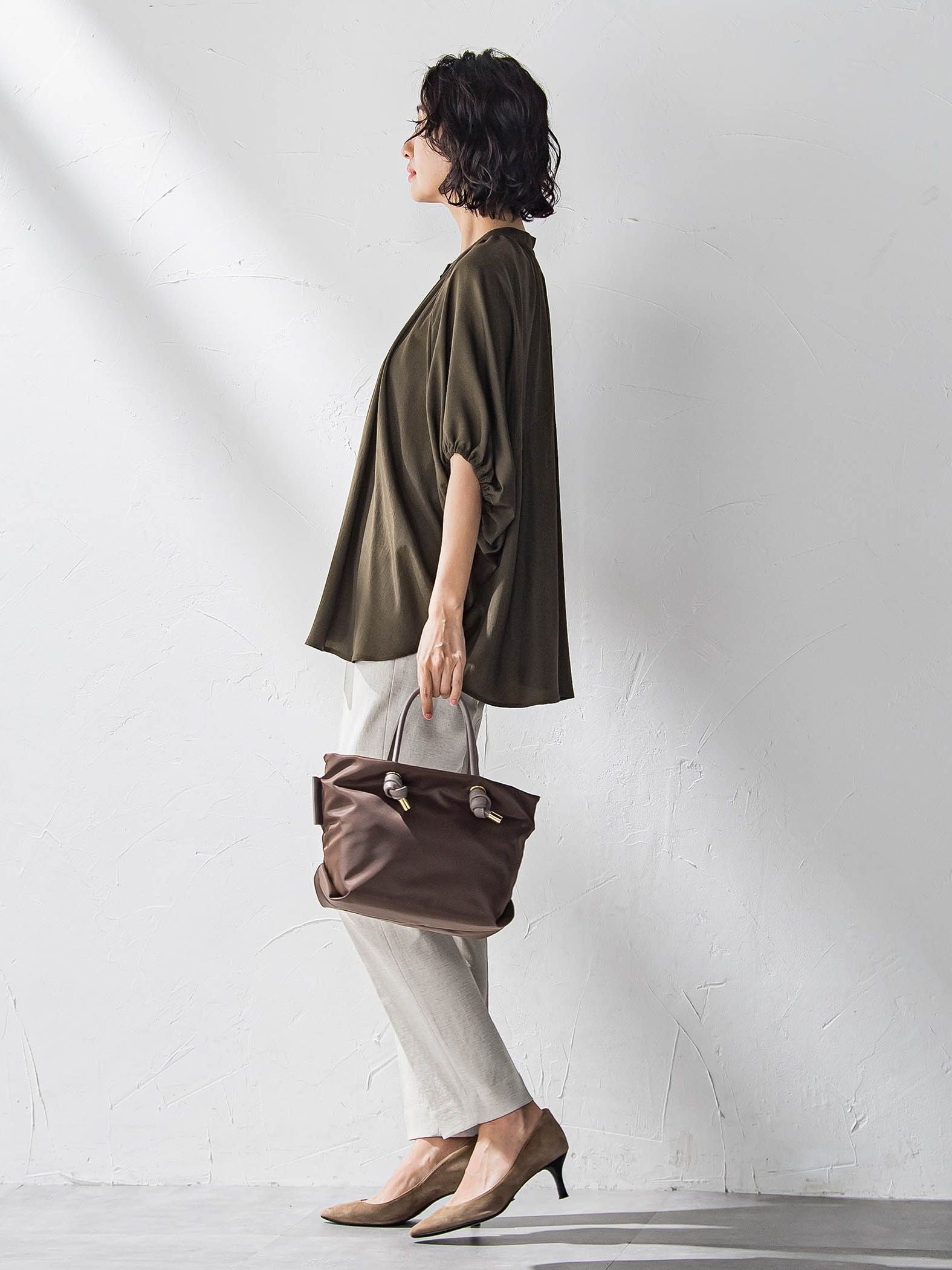 【WEB限定】シェルタリングテーパードパンツ≪洗濯機で洗える≫