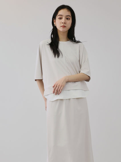 【上下セット】レイヤリードルマントップ×スカート2ピース