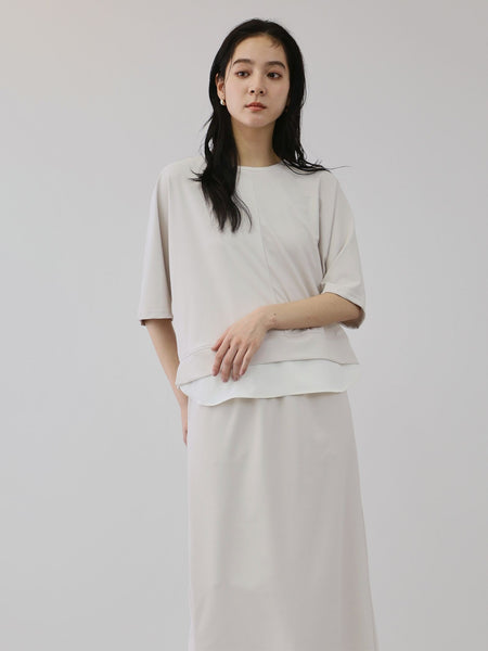 【上下セット】レイヤリードルマントップ×スカート2ピース