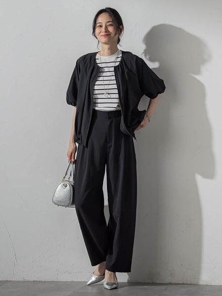 ナチュラルストレッチカーブパンツ≪セット着用可≫