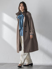 フェイクウールスタンドカラーコート