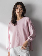 【一瞬で楽とキレイを叶える】タンブラーオックスギャザー袖ブラウス≪手洗い可能≫