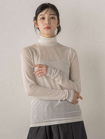 カシミヤシルクシアーラメカットソー≪手洗い可能≫