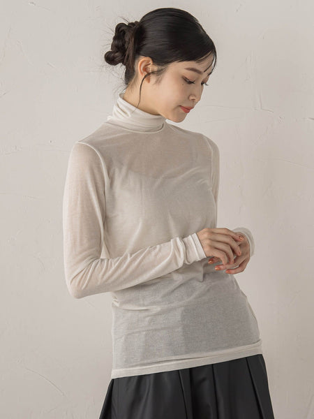 カシミヤシルクシアーラメカットソー≪手洗い可能≫