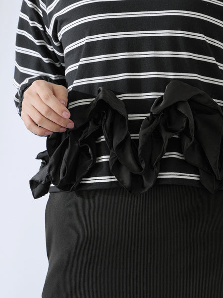 ラッフルヘムクロプトプルオーバー