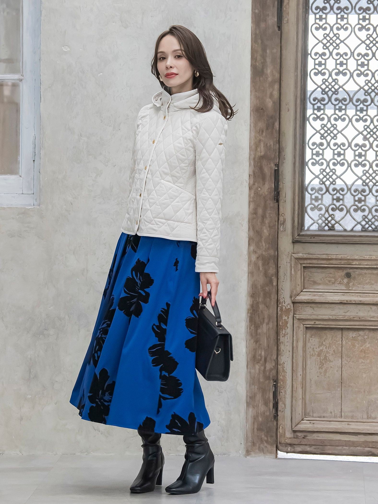 ビッグフラワーフロッキースカート