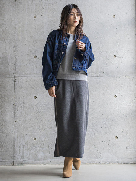 【WEB限定】裏毛×ニット前後ドッキングプルオーバー≪手洗い可能≫