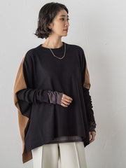 【WEB限定】”前後で印象が変わる”ドルマンバイカラーニット