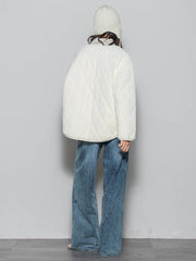 キルティング×フェイクファーリバーシブルブルゾン