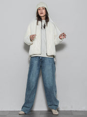 キルティング×フェイクファーリバーシブルブルゾン