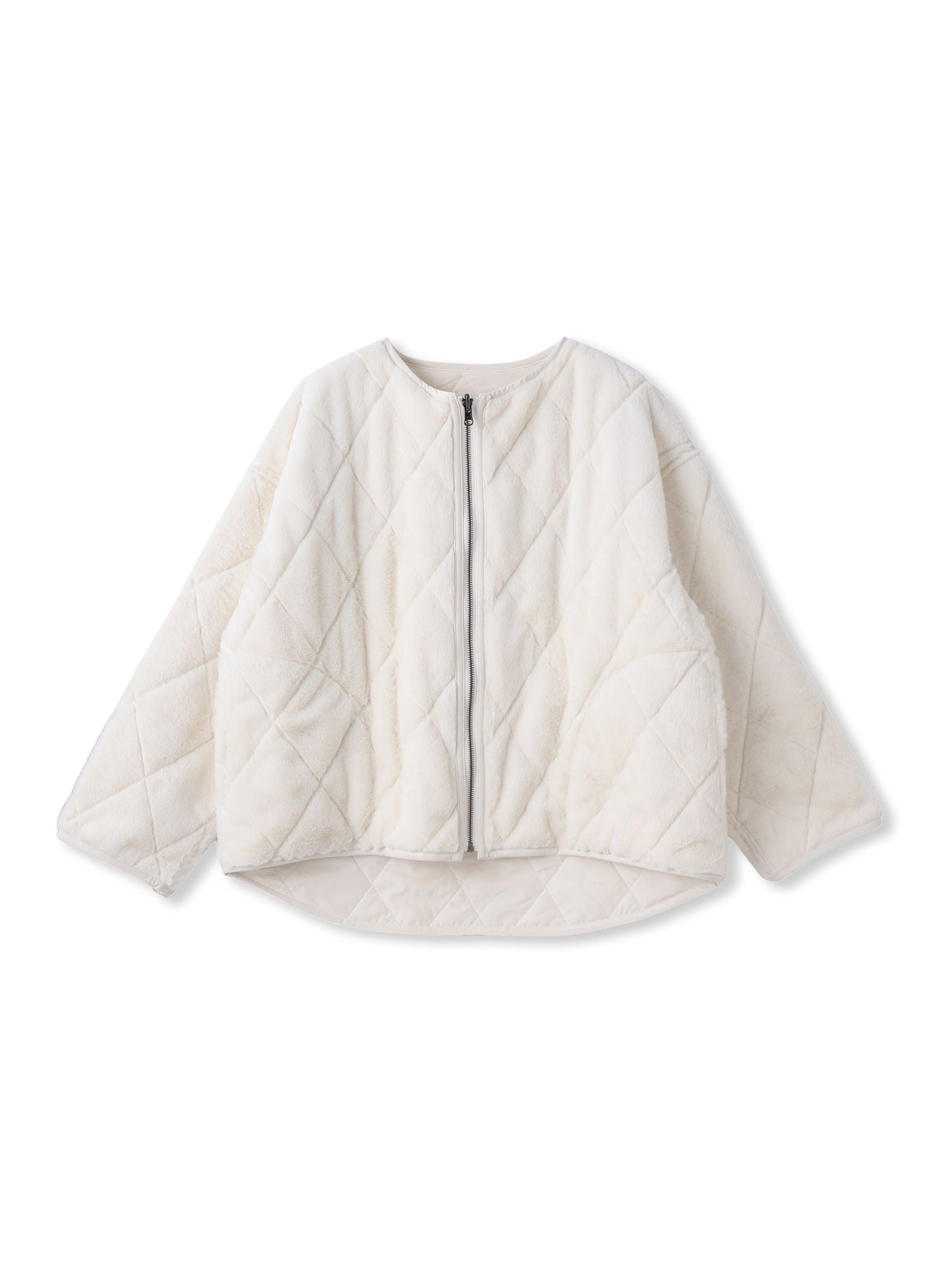 キルティング×フェイクファーリバーシブルブルゾン