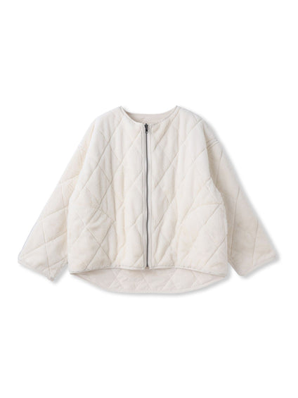 キルティング×フェイクファーリバーシブルブルゾン