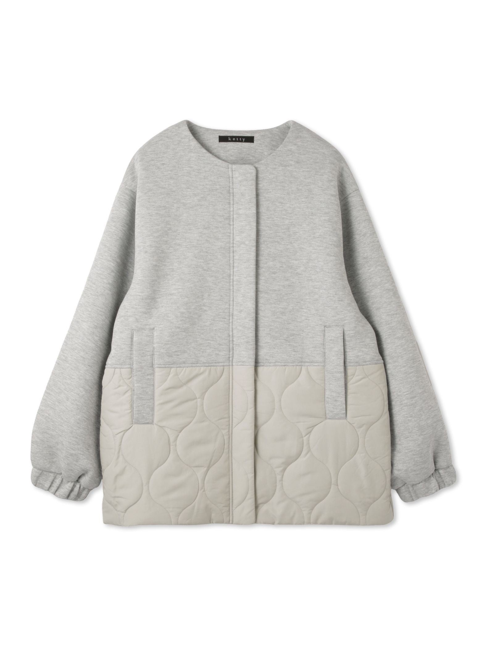 ダンボール中綿切り替えノーカラージャケット≪手洗い可能≫