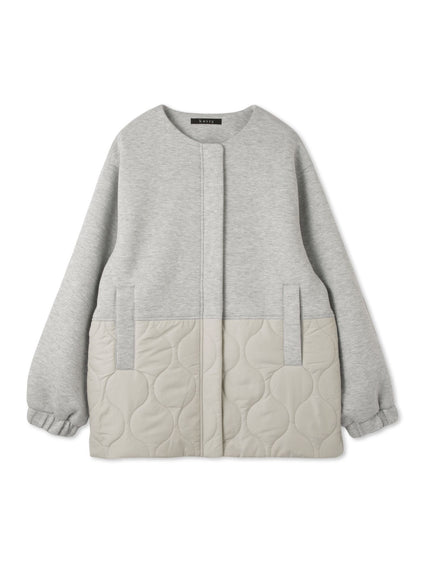 ダンボール中綿切り替えノーカラージャケット≪手洗い可能≫