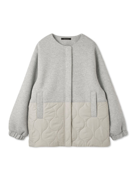 ダンボール中綿切り替えノーカラージャケット≪手洗い可能≫