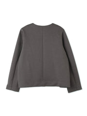 カルゼダンボールノーカラージャケット≪手洗い可能≫