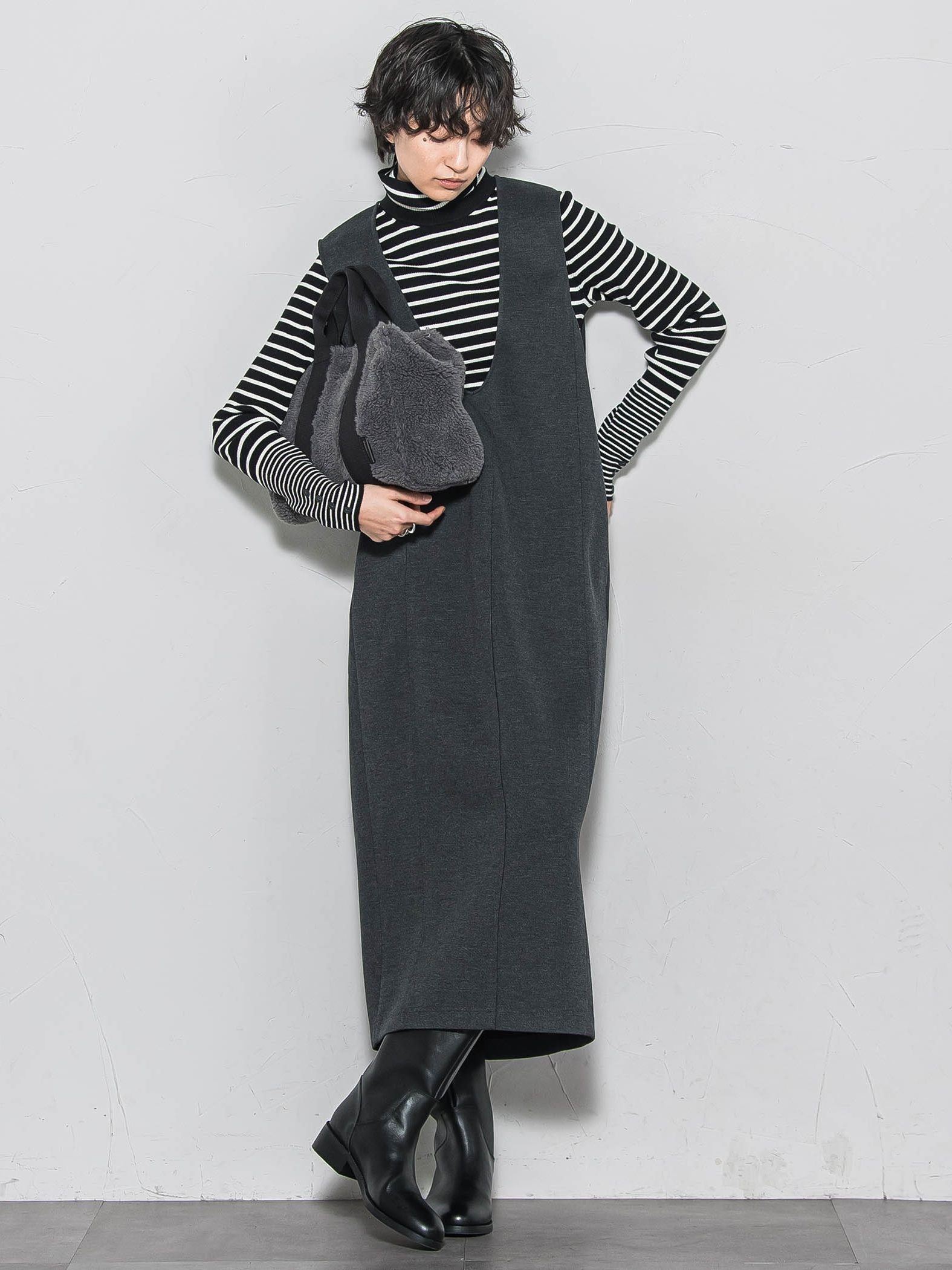 リブタートルニットプルオーバー≪手洗い可能≫