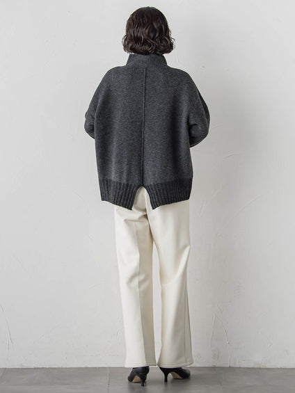 【WEB限定】”ふんわり配色の”もっちりハイネックニット