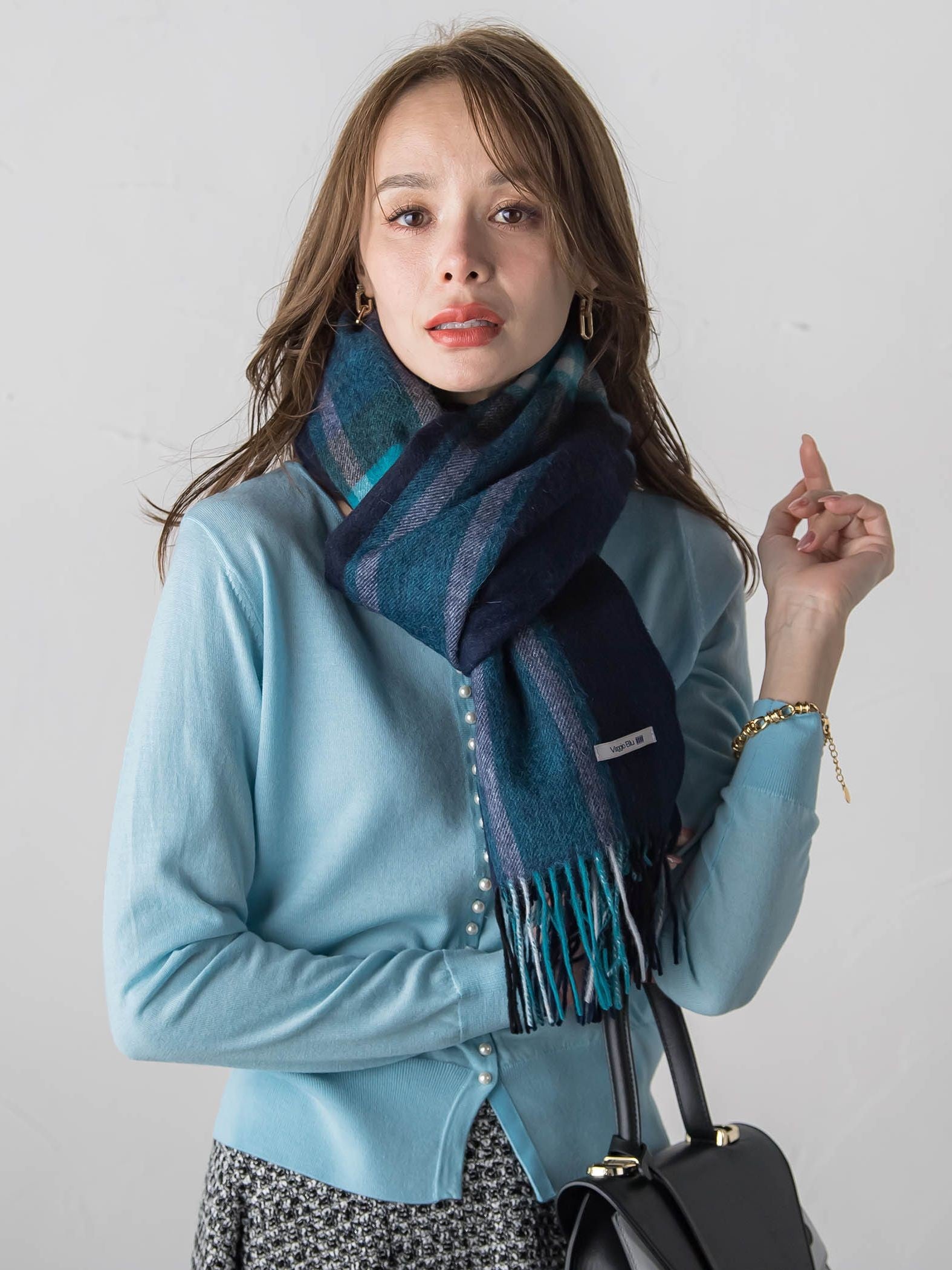 チェックマフラー