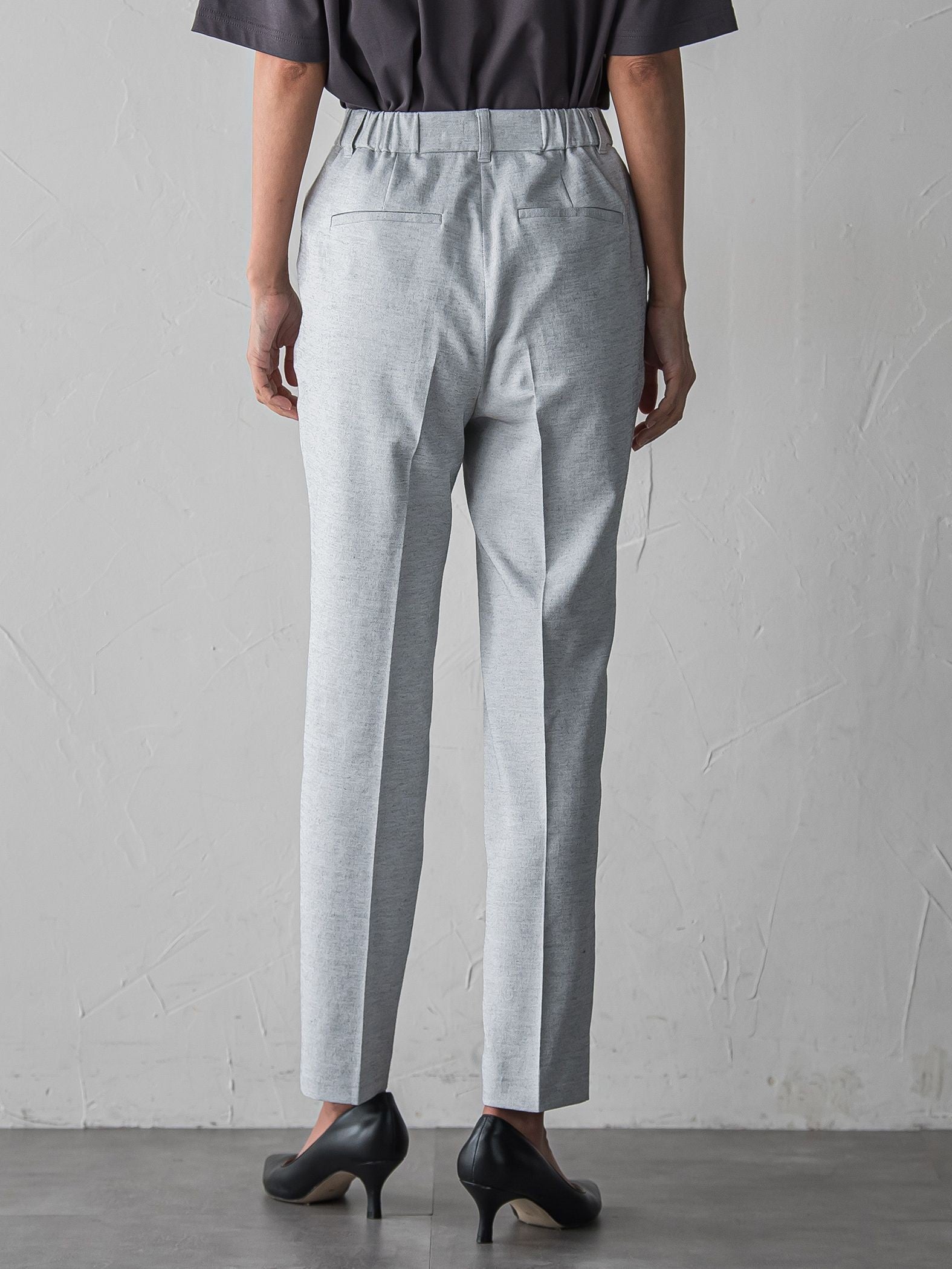 【WEB限定/+5cm丈長め】シェルタリングテーパードパンツ