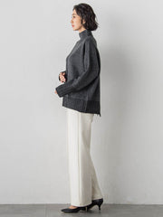 【WEB限定】”ふんわり配色の”もっちりハイネックニット