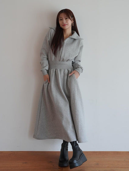 Sweat Rib Onepiece［under150cmさんにもオススメ］≪手洗い可能≫