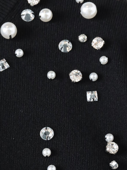 アシメパールビジューニット