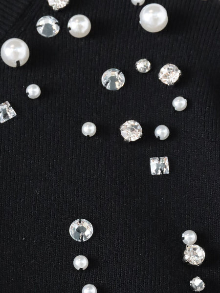 アシメパールビジューニット