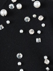 アシメパールビジューニット