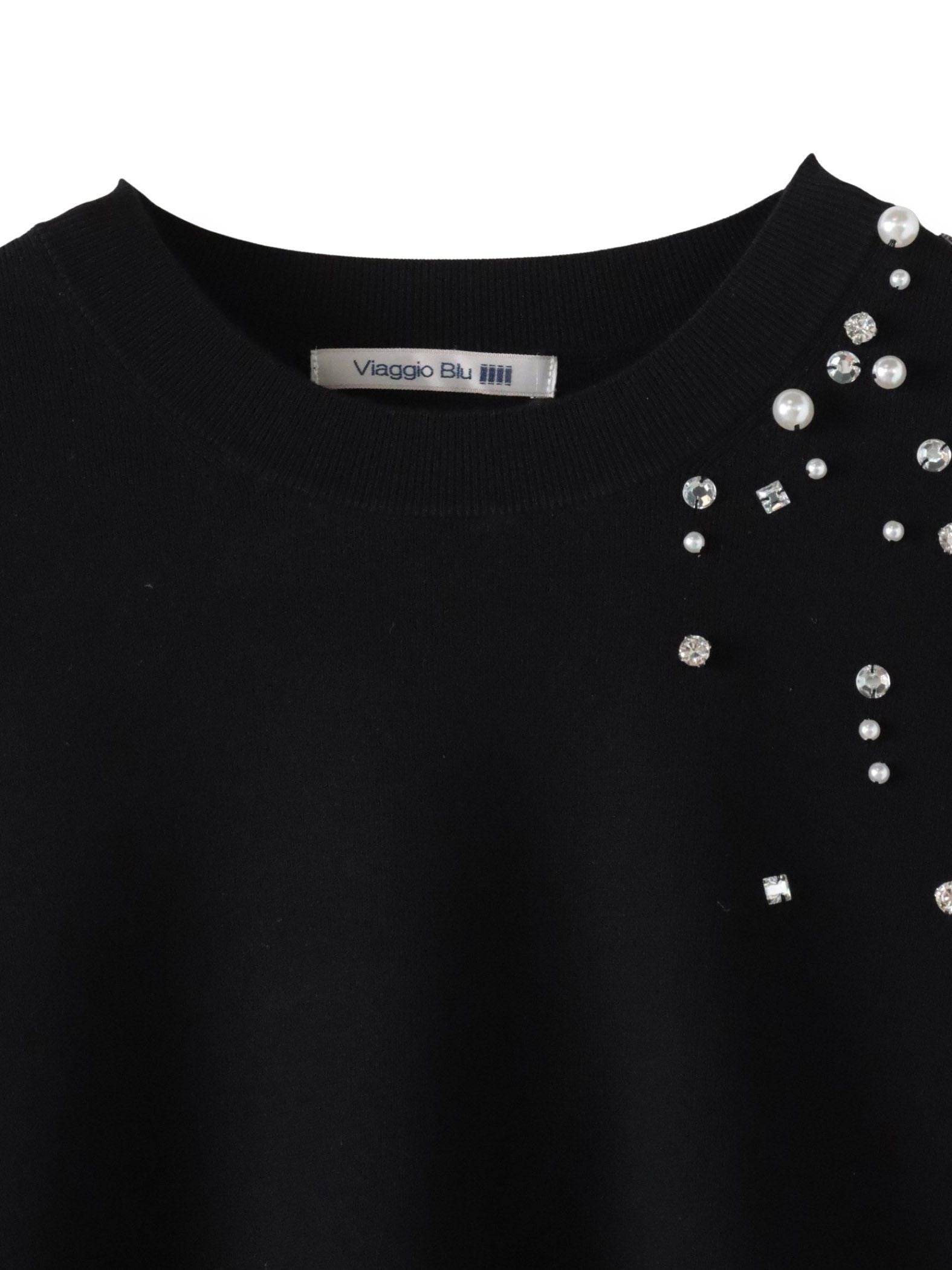 アシメパールビジューニット