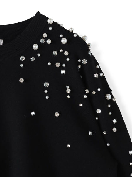 アシメパールビジューニット