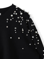 アシメパールビジューニット