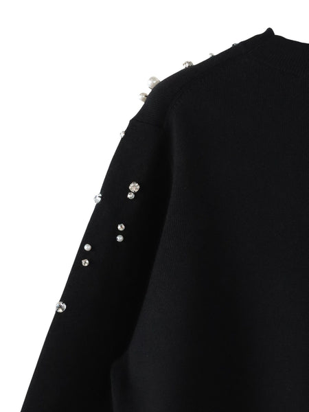 アシメパールビジューニット